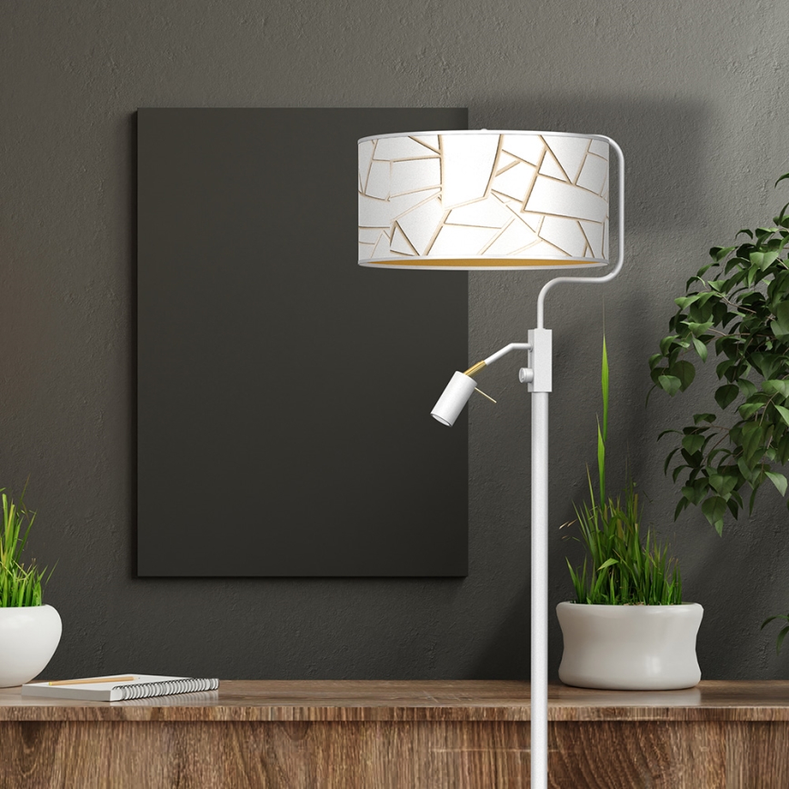 Grīdas stāvlampa ZIGGY 1xE27/40W/230V + 1xGU10/MR11/7W balta/zelta