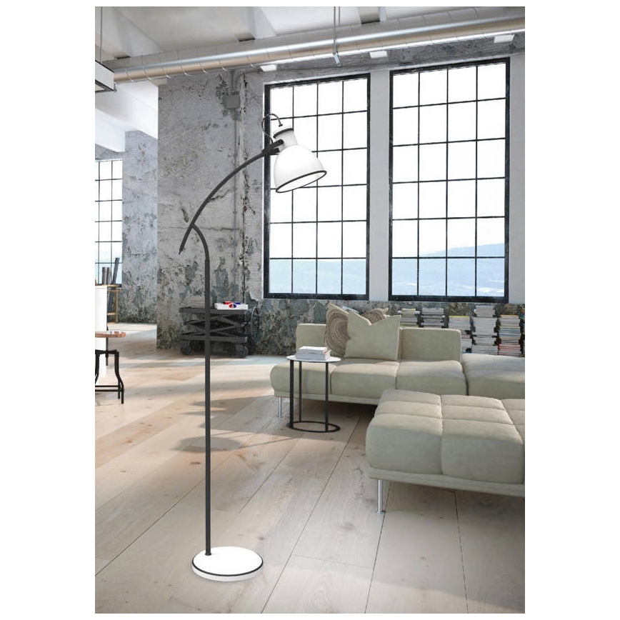 Grīdas stāvlampa ZUMBA 1xE27/40W/230V balta/melna