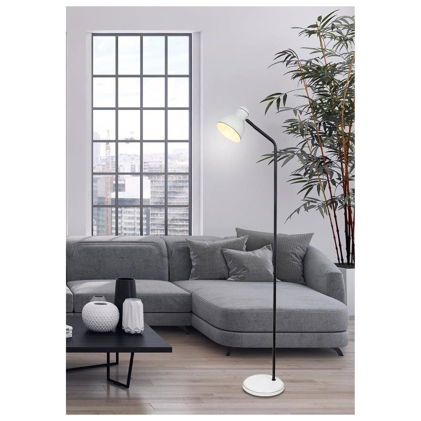 Grīdas stāvlampa ZUMBA 1xE27/40W/230V balta/melna