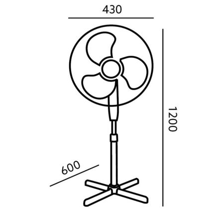 Grīdas ventilators ar tālvadības pulti VIENTRO-R 45W