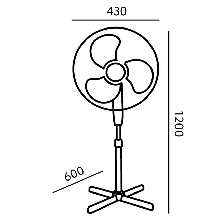 Grīdas ventilators ar tālvadības pulti VIENTRO-R 45W