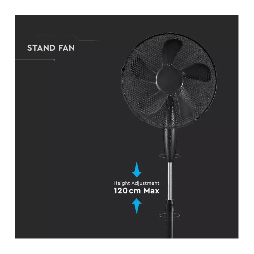 Grīdas ventilators d. 43 cm 55W/230V melns