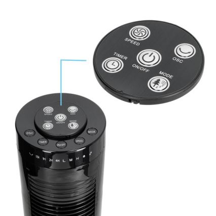 Grīdas ventilators HOORN 45W/230V 81 cm melna