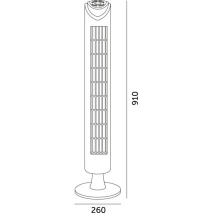 Grīdas ventilators LISSE 45W/230V 91,4 cm melna + tālvadības pults
