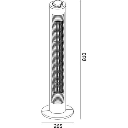 Grīdas ventilators VENLO 45W/230V 81 cm melna
