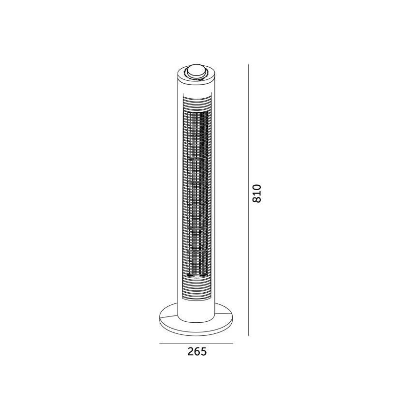 Grīdas ventilators VENLO 45W/230V 81 cm melna