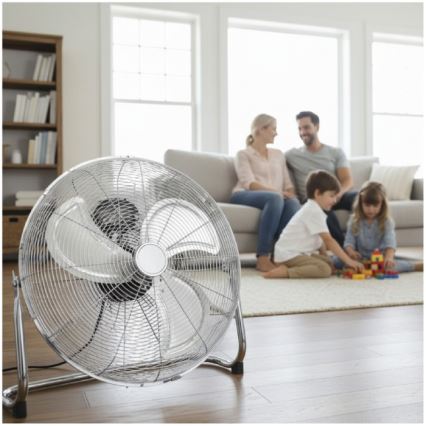 Grīdas ventilators VIENTO 200W/230V spīdīgs hroms