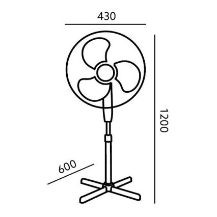 Grīdas ventilators VIENTO 45W/230V balts