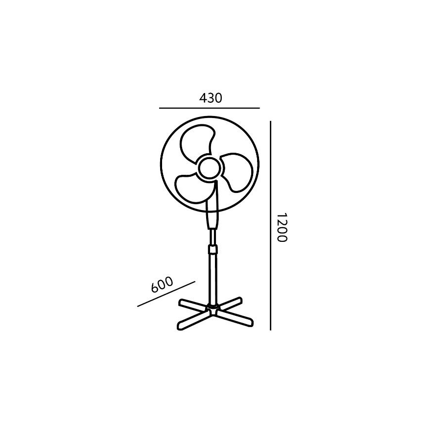 Grīdas ventilators VIENTO 45W/230V balts