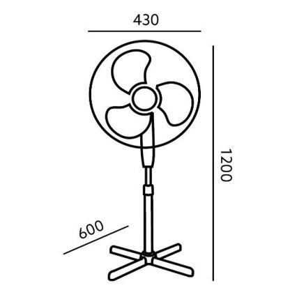 Grīdas ventilators VIENTO 45W/230V melns