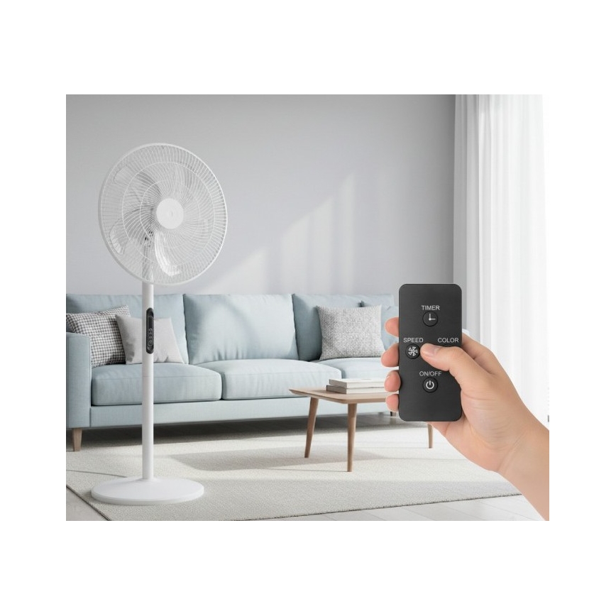 Grīdas ventilators VIENTO-R 40W/230V balts + tālvadības pults