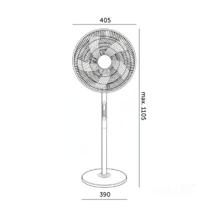 Grīdas ventilators VIENTO-R 40W/230V balts + tālvadības pults