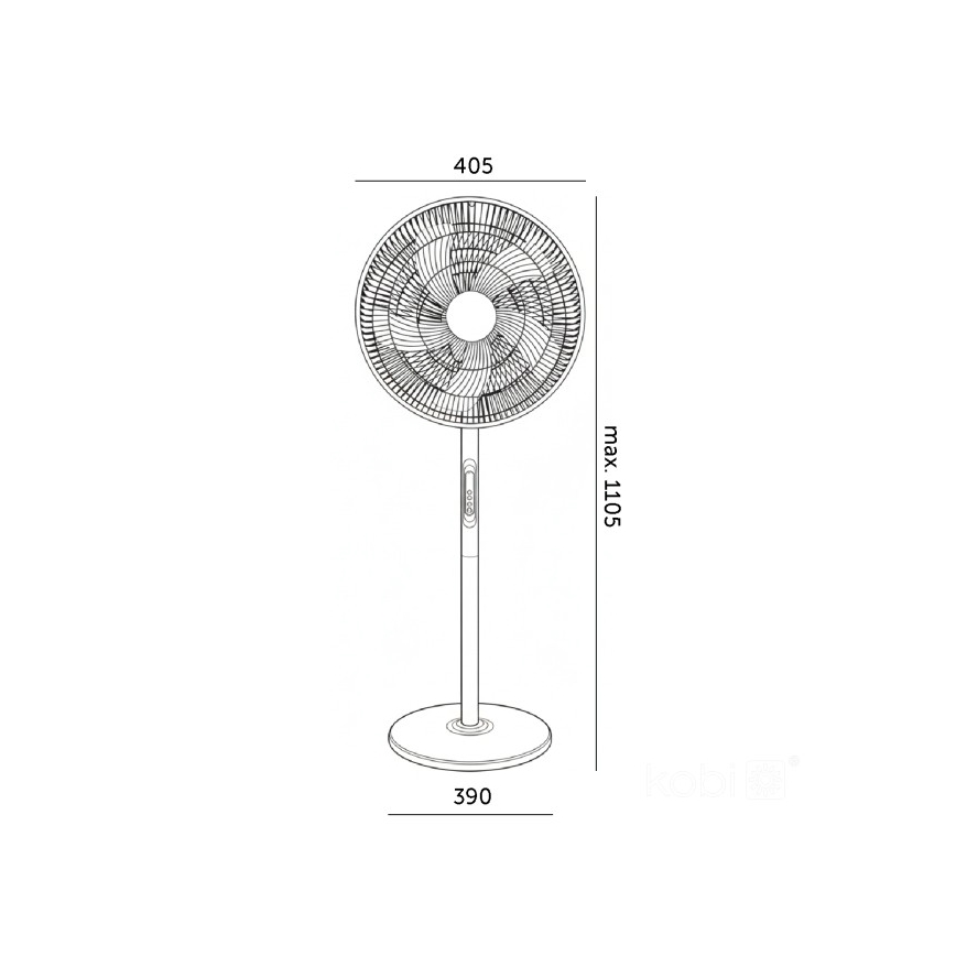 Grīdas ventilators VIENTO-R 40W/230V balts + tālvadības pults