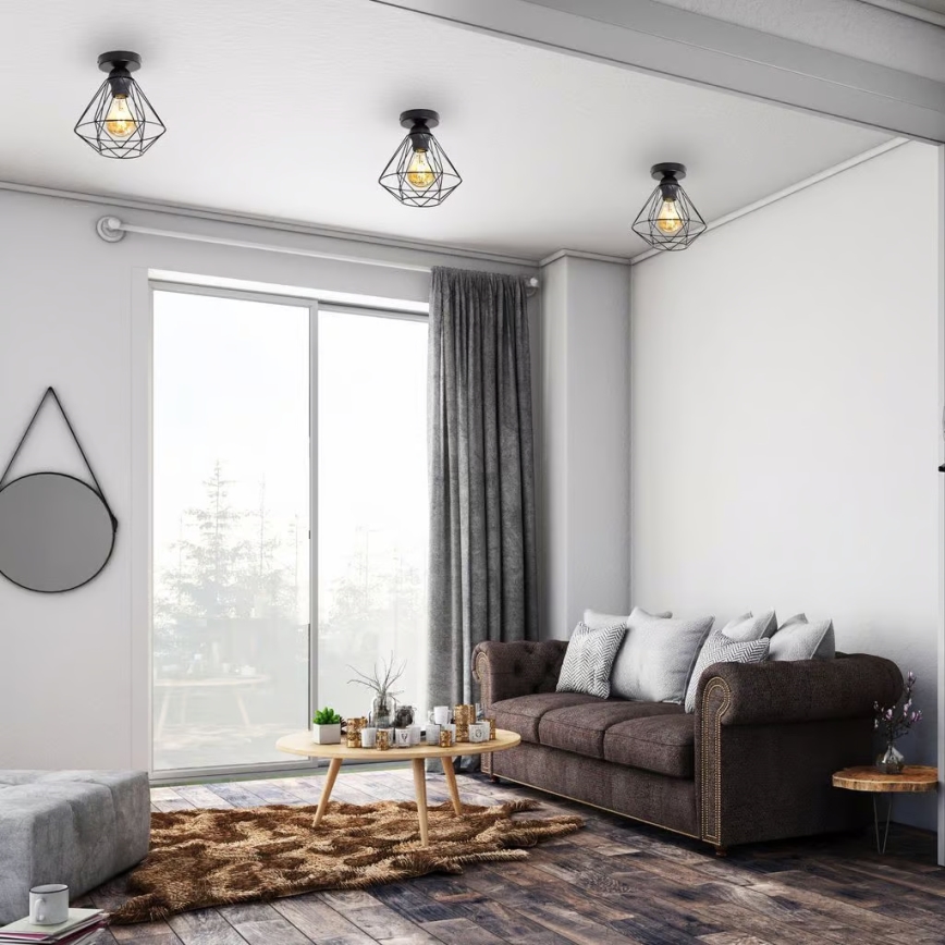 Griestu gaismeklis 1xE27/40W/230V melns