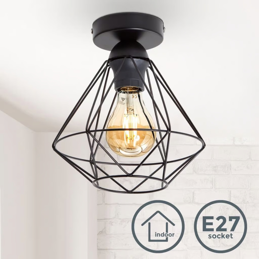 Griestu gaismeklis 1xE27/40W/230V melns