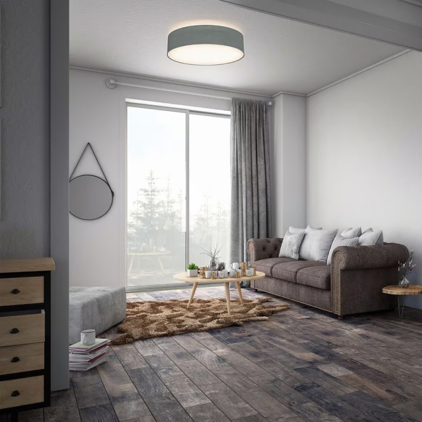 Griestu gaismeklis 2xE27/40W/230V Ø 38 cm pelēks