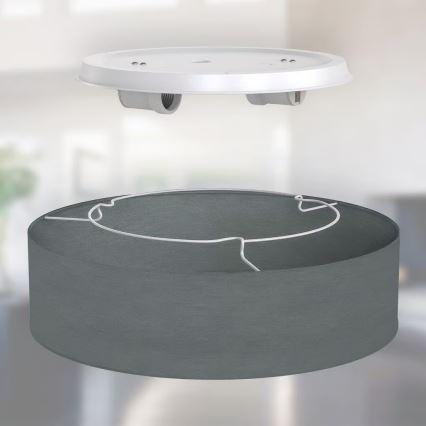 Griestu gaismeklis 2xE27/40W/230V Ø 38 cm pelēks