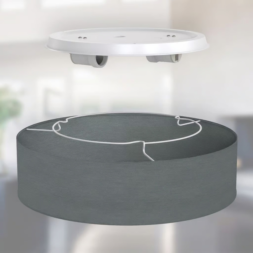 Griestu gaismeklis 2xE27/40W/230V Ø 38 cm pelēks