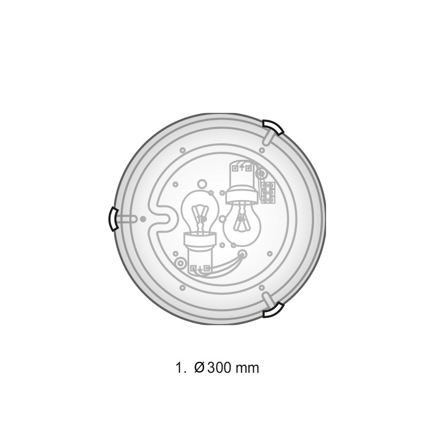 Griestu gaismeklis 2xE27/60W/230V