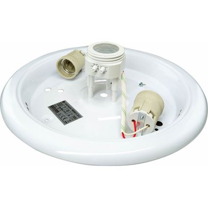 Griestu lampa ar kustības un krēslas sensoru MANA 2xE27/40W/230V Ø 30 cm balta