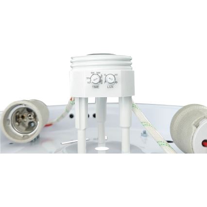 Griestu lampa ar kustības un krēslas sensoru MANA 2xE27/40W/230V Ø 30 cm balta