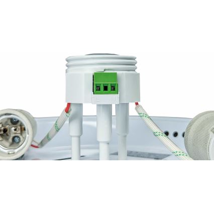 Griestu lampa ar kustības un krēslas sensoru MANA 2xE27/40W/230V Ø 30 cm balta