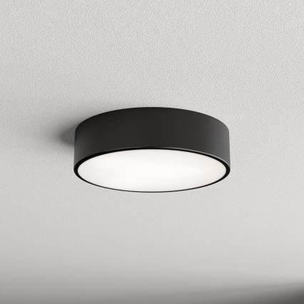 Griestu lampa CLEO ar kustības un krēslas sensoru, 2xE27/24W/230V, Ø 30 cm, melna