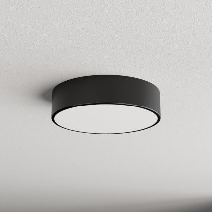 Griestu lampa CLEO ar kustības un krēslas sensoru, 2xE27/24W/230V, Ø 30 cm, melna