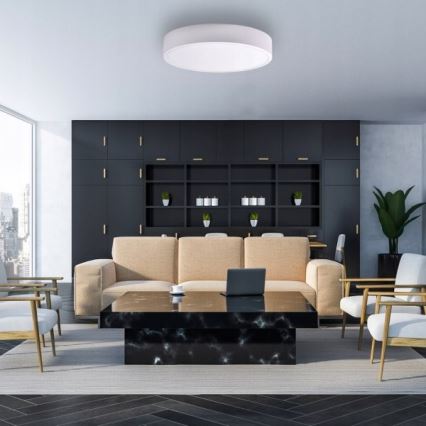 Griestu lampa ar kustības un krēslas sensoru CLEO 6xE27/24W/230V Ø 80 cm balta