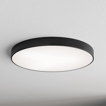Griestu lampa CLEO ar kustības un krēslas sensoru, 6xE27/24W/230V, Ø 80 cm, melna
