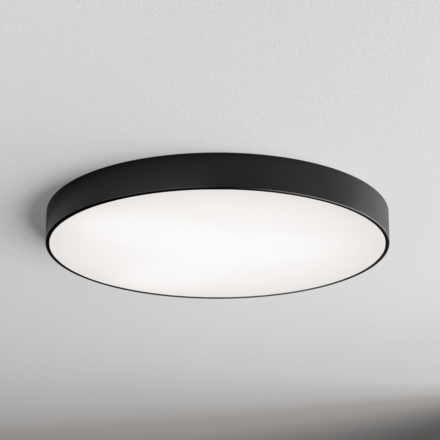 Griestu lampa CLEO ar kustības un krēslas sensoru, 6xE27/24W/230V, Ø 80 cm, melna