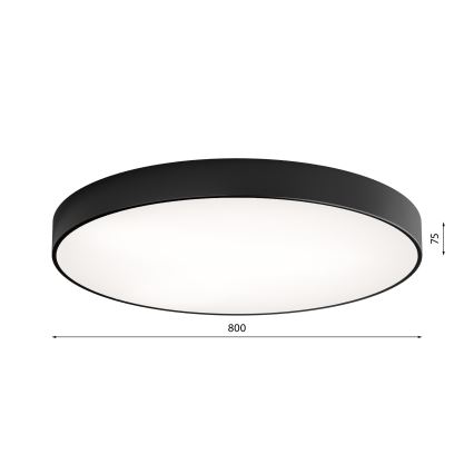 Griestu lampa CLEO ar kustības un krēslas sensoru, 6xE27/24W/230V, Ø 80 cm, melna