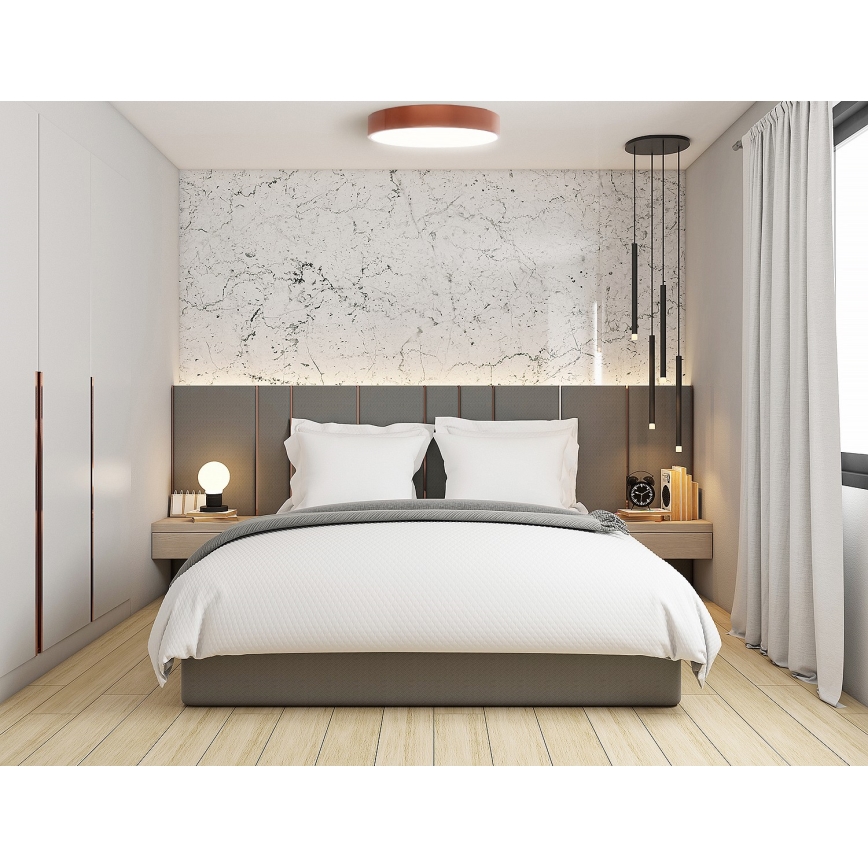 Griestu gaismeklis ar kustības un krēslas sensoru CLEO 6xE27/24W/230V, diametrs 80 cm, vara krāsā