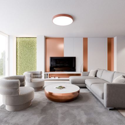 Griestu gaismeklis ar kustības un krēslas sensoru CLEO 6xE27/24W/230V, diametrs 80 cm, vara krāsā