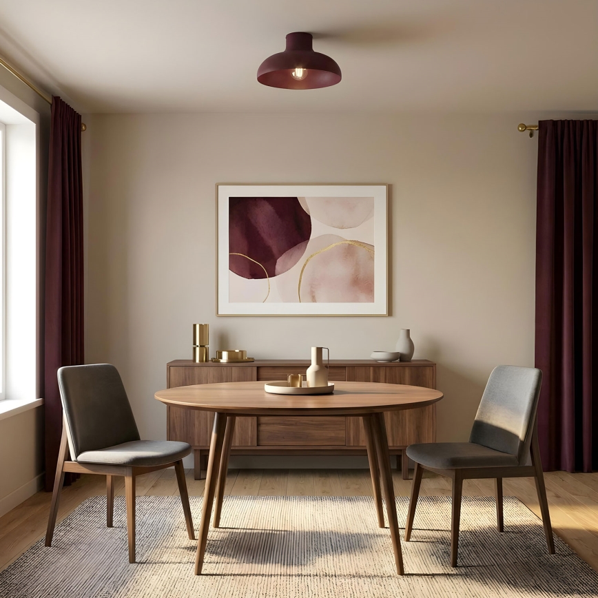 Griestu gaismeklis BASCA 1xE27/15W/230V Ø 40 cm, burgundijas krāsa