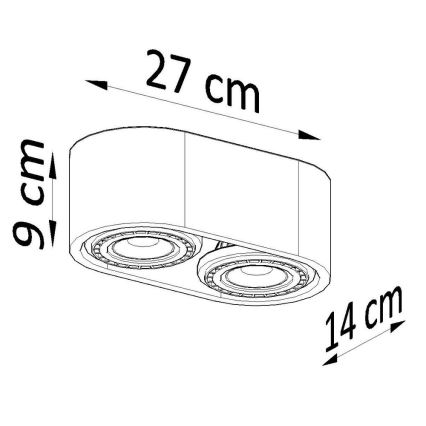 Griestu gaismeklis BASIC AR111 2xGU10/40W/230V betona