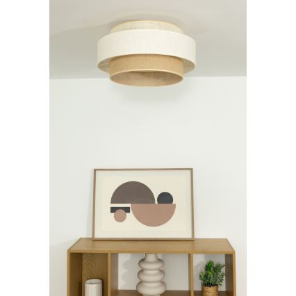 Griestu gaismeklis BOHO 1xE27/60W/230V Ø 40 cm balta/džuta