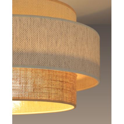 Griestu gaismeklis BOHO 1xE27/60W/230V Ø 40 cm balta/džuta