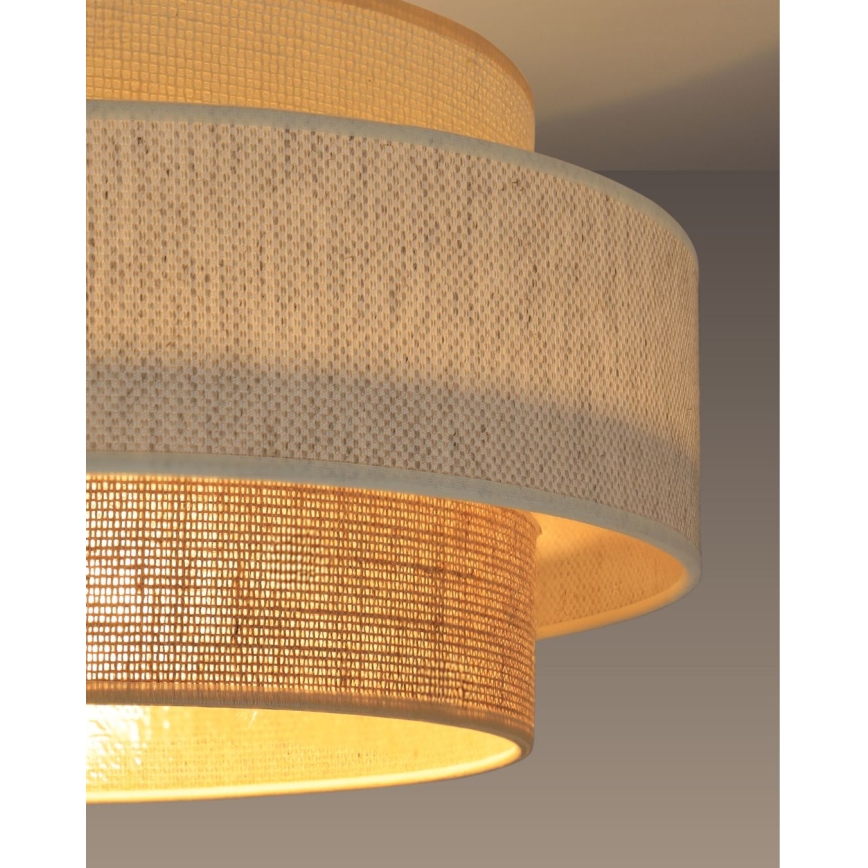 Griestu gaismeklis BOHO 1xE27/60W/230V Ø 40 cm balta/džuta