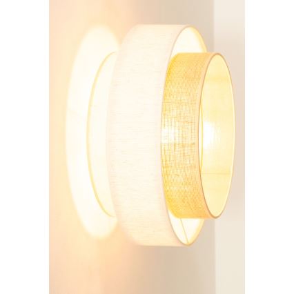 Griestu gaismeklis BOHO 1xE27/60W/230V Ø 40 cm balta/džuta