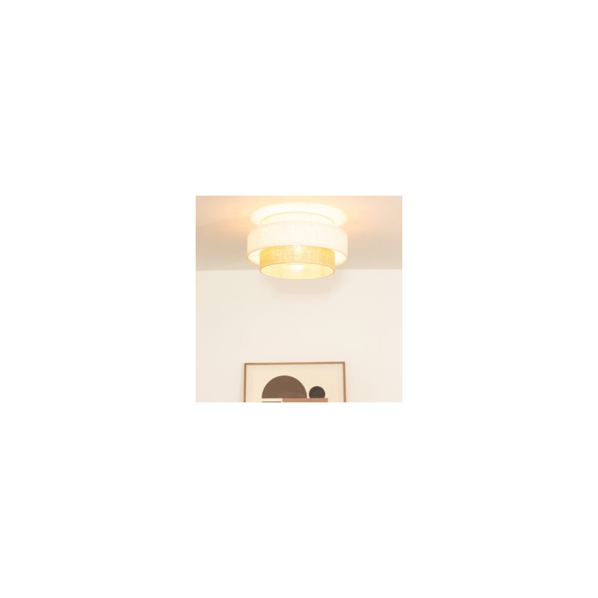 Griestu gaismeklis BOHO 1xE27/60W/230V Ø 40 cm balta/džuta