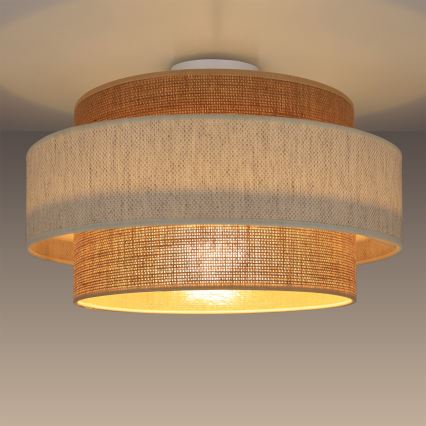 Griestu gaismeklis BOHO 1xE27/60W/230V Ø 40 cm krēmkrāsa/jūta