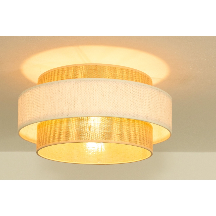 Griestu gaismeklis BOHO 1xE27/60W/230V Ø 40 cm krēmkrāsa/jūta