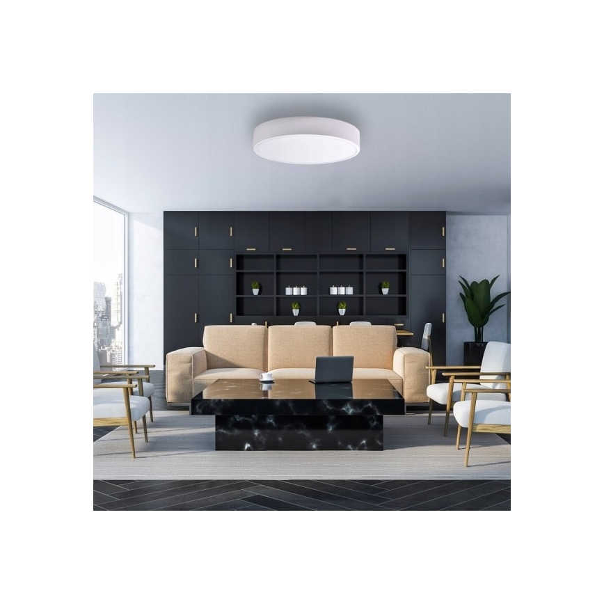 Griestu lampa CLEO ar kustības un krēslas sensoru 5xE27/24W/230V Ø 60 cm, balta