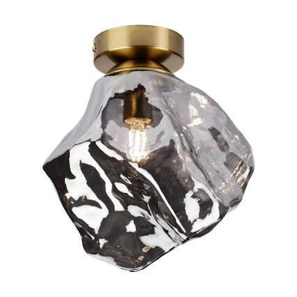 Griestu gaismeklis CRISTAL 1xE14/15W/230V misiņa/dūmakaina melna
