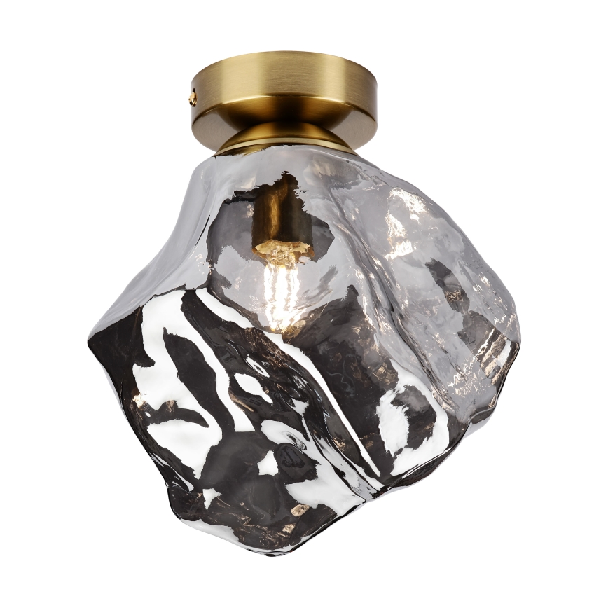 Griestu gaismeklis CRISTAL 1xE14/15W/230V misiņa/dūmakaina melna