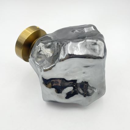 Griestu gaismeklis CRISTAL 1xE14/15W/230V misiņa/dūmakaina melna