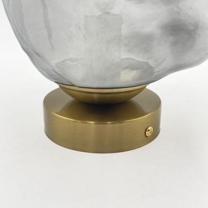 Griestu gaismeklis CRISTAL 1xE14/15W/230V misiņa/dūmakaina melna