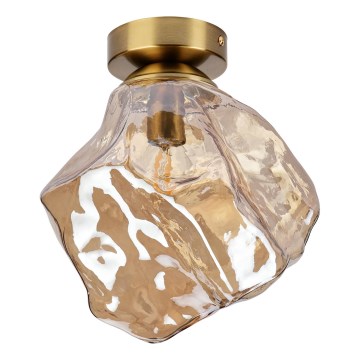 Griestu gaismeklis CRISTAL 1xE14/15W/230V misiņš/dūmota bēša