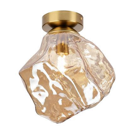 Griestu gaismeklis CRISTAL 1xE14/15W/230V misiņš/dūmota bēša